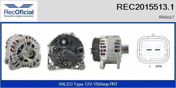 Alternateur RECOFICIAL REC2015513.1