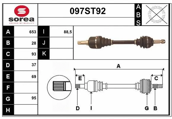 Arbre de transmission STARTCAR 097ST92