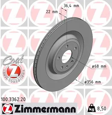 Disque de frein ZIMMERMANN 100.3362.20