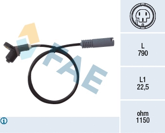 Capteur, vitesse de roue FAE 78017