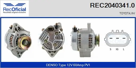 Alternateur RECOFICIAL REC2040341.0