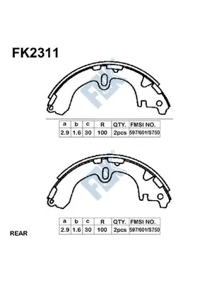 Jeu de mâchoires de frein FBK FK2311