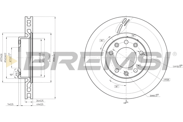 Disque de frein BREMSI CD8405V