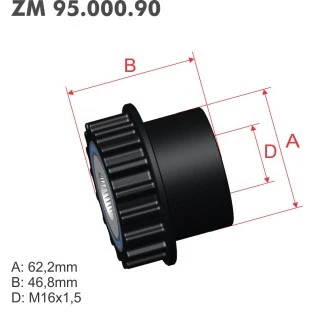 Poulie roue libre, alternateur ZM ZM 95.000.90