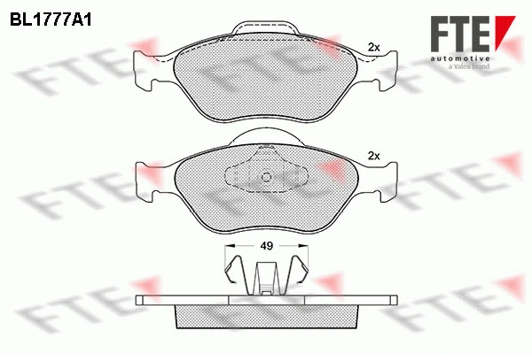 Kit de plaquettes de frein, frein à disque FTE 9010348