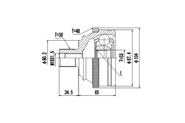 Jeu de joints, arbre de transmission DYNAMATRIX DCV861004