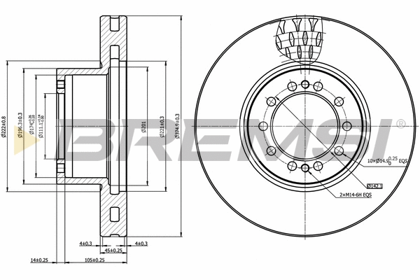 Disque de frein BREMSI CD5324V