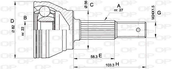 Jeu de joints, arbre de transmission OPEN PARTS CVJ5164.10