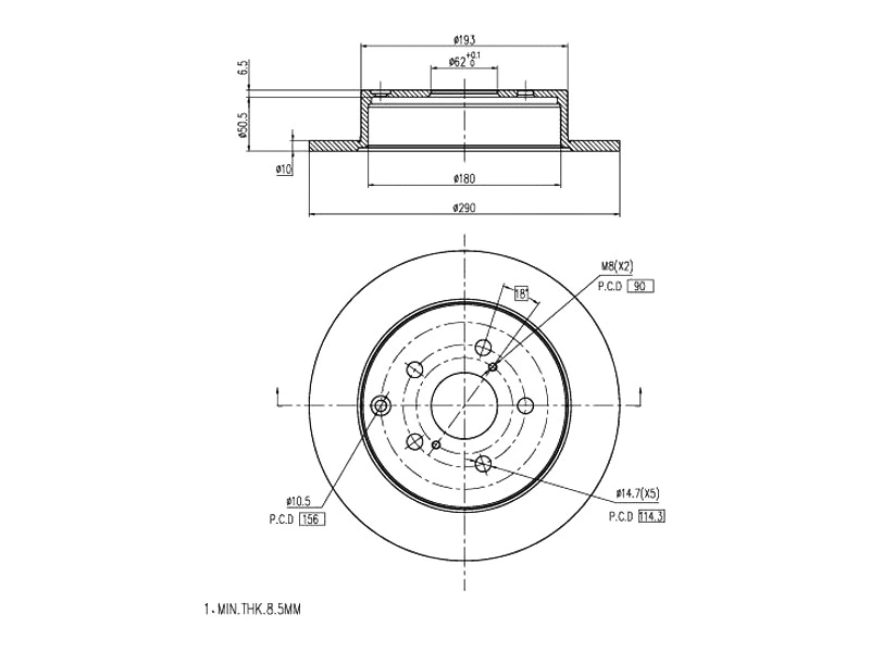 Disque de frein A.Z. Meisterteile AZMT-44-024-1219