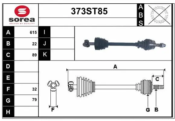 Arbre de transmission STARTCAR 373ST85
