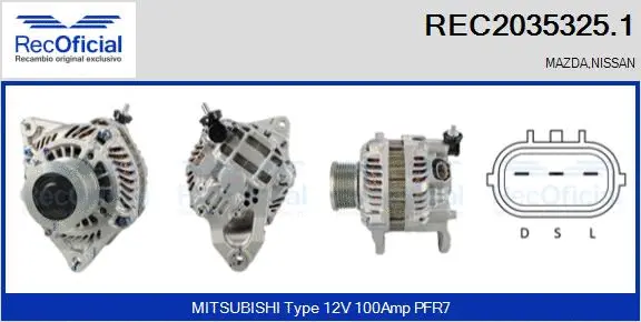Alternateur RECOFICIAL REC2035325.1