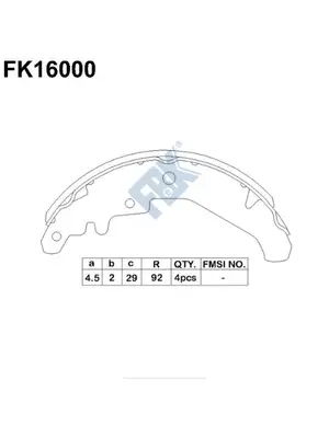 Jeu de mâchoires de frein FBK FK16000