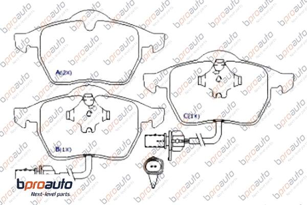 Kit de plaquettes de frein, frein à disque BPROAUTO 1BP30924AA