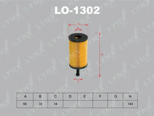 Filtre à huile LYNXAUTO LO-1302