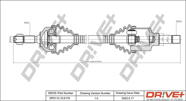 Arbre de transmission Dr!ve+ DP2110.10.0179