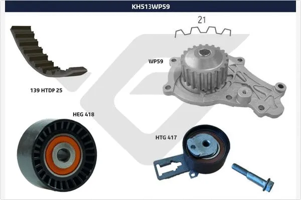 Pompe à eau + kit de courroie crantée HUTCHINSON KH 513WP59