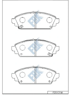 Kit de plaquettes de frein, frein à disque FBK FD5131M