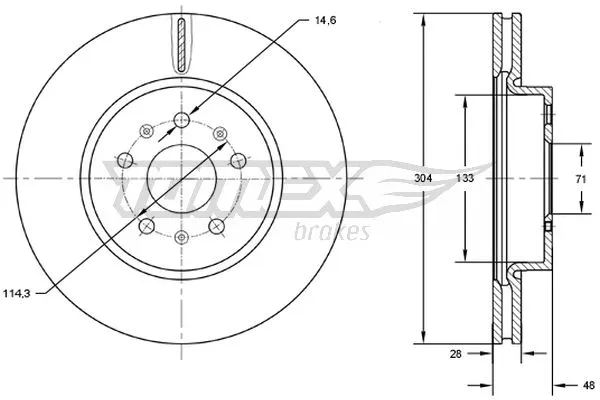 Disque de frein TOMEX Brakes TX 72-93