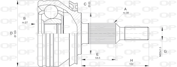 Jeu de joints, arbre de transmission OPEN PARTS CVJ5581.10
