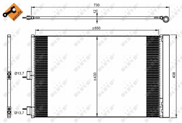 Condenseur, climatisation NRF 350206