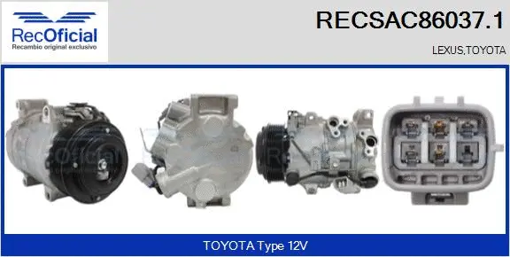 Compresseur, climatisation RECOFICIAL RECSAC86037.1