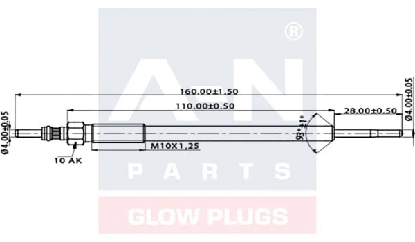 Bougie de préchauffage A-N PARTS A-N160123