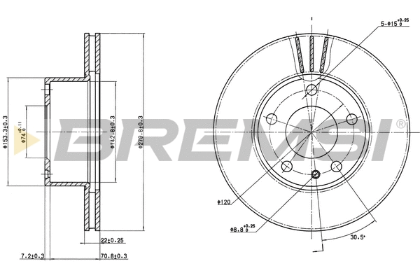 Disque de frein BREMSI CD6166V