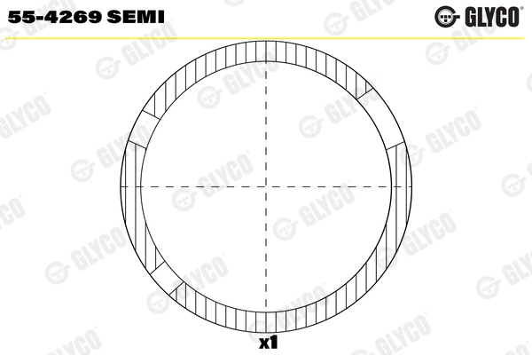 Coussinet de palier, bielle GLYCO 55-4269 SEMI