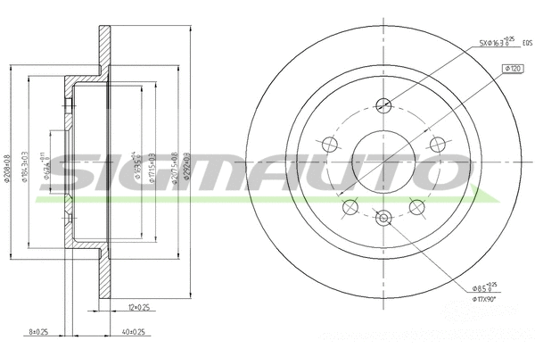 Disque de frein SIGMAUTO DBB804S