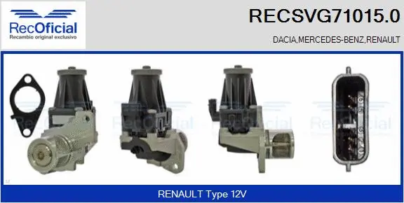Vanne EGR RECOFICIAL RECSVG71015.0
