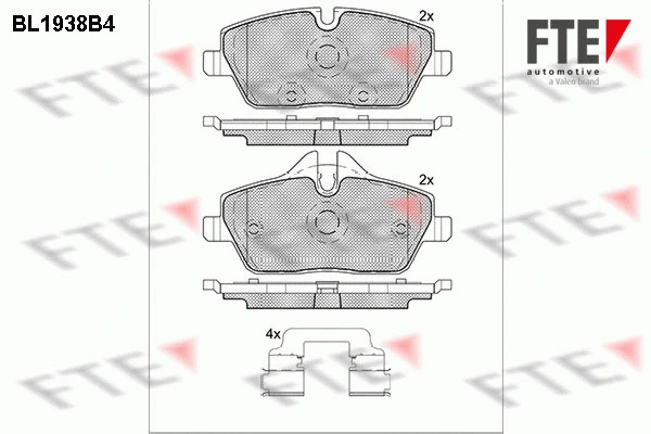 Kit de plaquettes de frein, frein à disque FTE 9010529