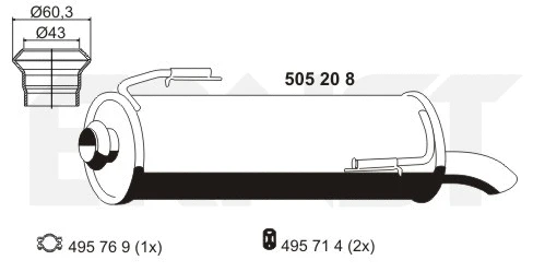 Silencieux arrière ERNST 505208