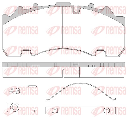 Kit de plaquettes de frein, frein à disque REMSA JCA 1554.80