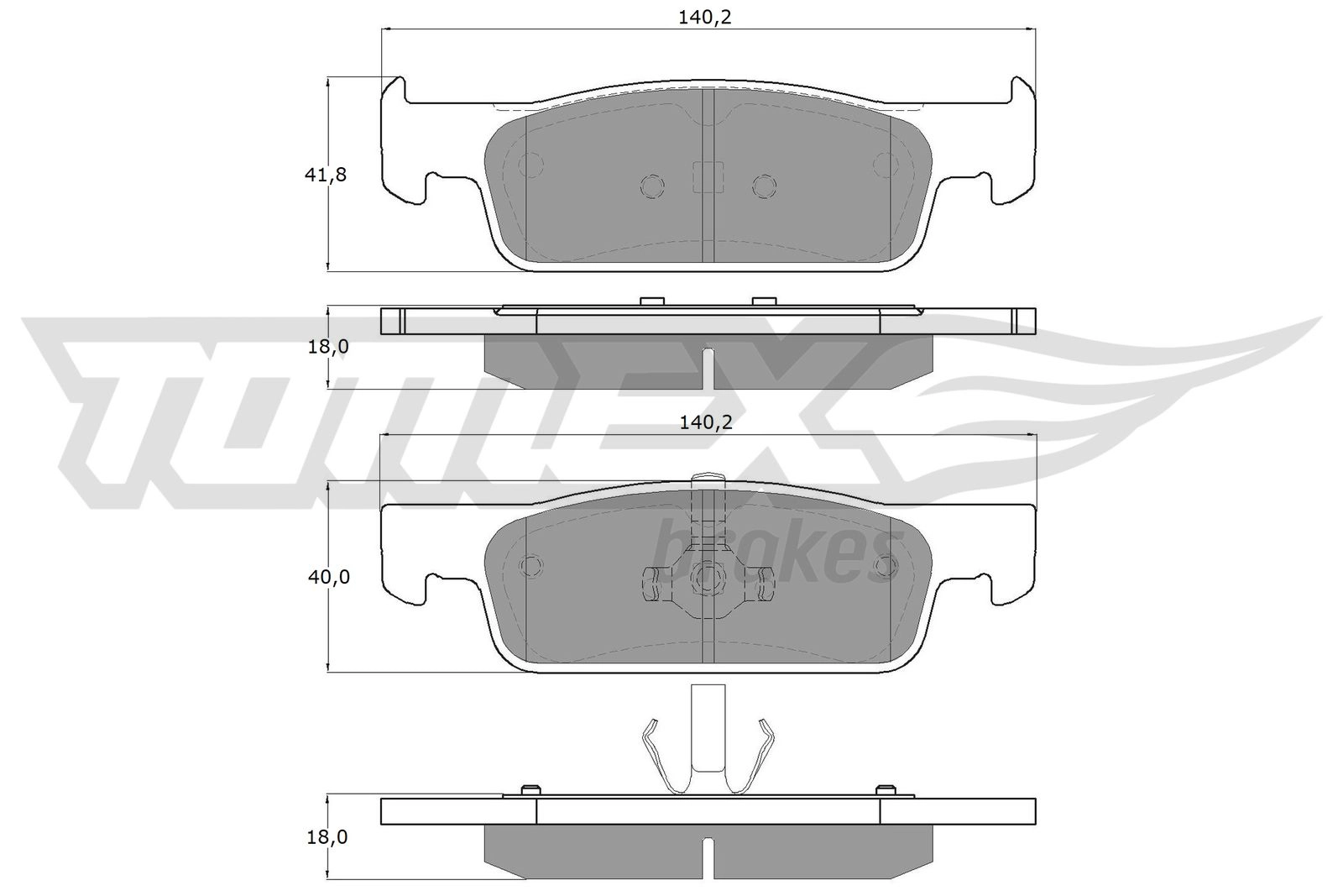 Kit de plaquettes de frein, frein à disque TOMEX Brakes TX 16-941
