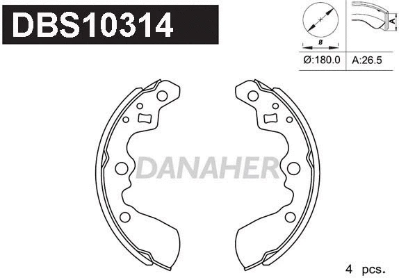 Jeu de mâchoires de frein DANAHER DBS10314
