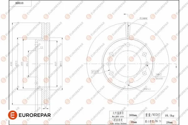 Disque de frein EUROREPAR 1684325280