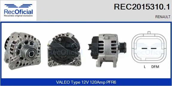 Alternateur RECOFICIAL REC2015310.1