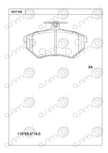 Kit de plaquettes de frein, frein à disque ASIMCO KD7169