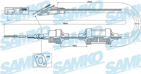 Tirette à câble, commande d'embrayage SAMKO C0407C