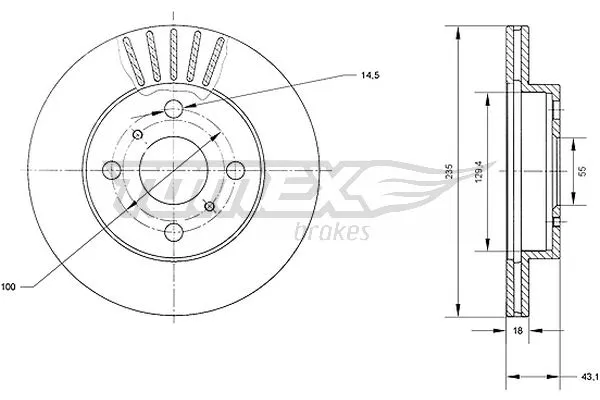 Disque de frein TOMEX Brakes TX 70-97