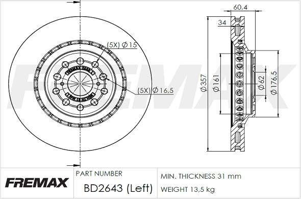 Disque de frein FREMAX BD-2643