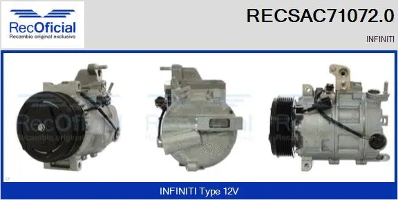 Compresseur, climatisation RECOFICIAL RECSAC71072.0