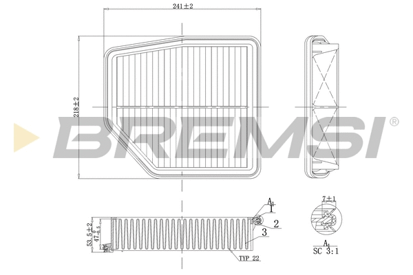 Filtre à air BREMSI FA1183