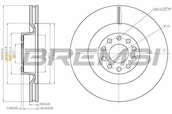 Disque de frein BREMSI CD7137V