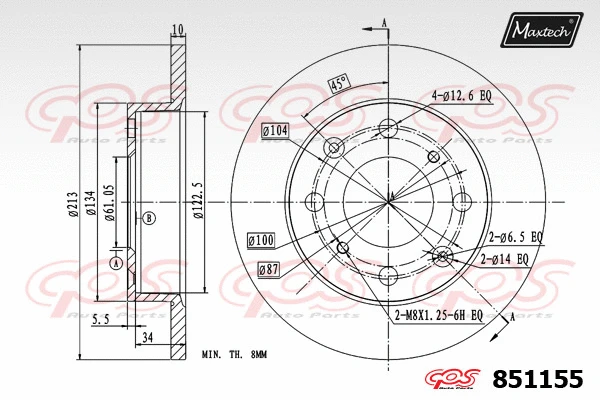 Disque de frein MAXTECH 851155