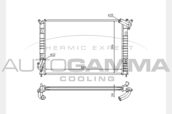 Radiateur, refroidissement du moteur AUTOGAMMA 103201