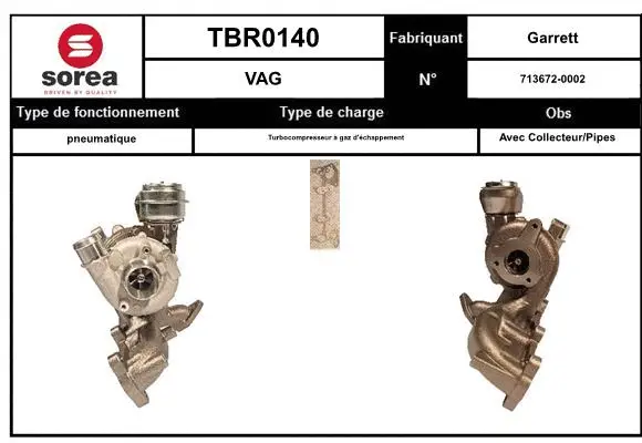 Turbocompresseur, suralimentation EAI TBR0140