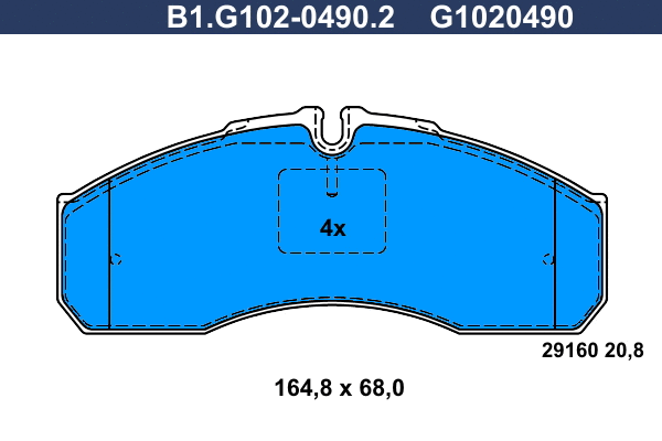 Kit de plaquettes de frein, frein à disque GALFER B1.G102-0490.2