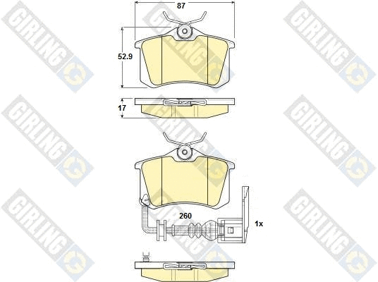 Kit de plaquettes de frein, frein à disque GIRLING 6114751