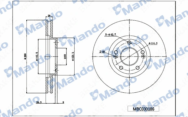 Disque de frein MANDO MBC030186